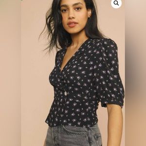 Rouje LOUISETTE top in Bouquet noir